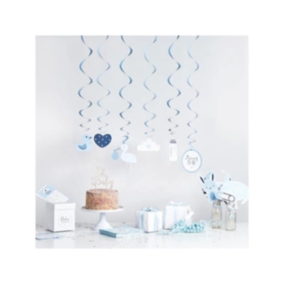 Babyshower Swirls Blå