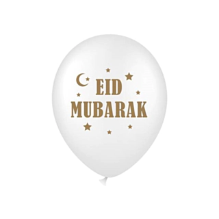 Eid Mubarak Balloner Hvid/Guld