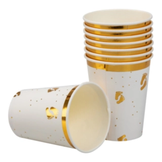 Babyfødder Papkrus Hvid/Guld