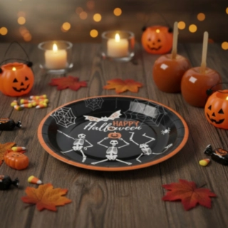 Skelet Halloween Paptallerkener