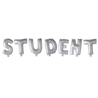 Student Folieballoner Sølv