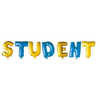 Student Folieballoner Blå/Gul