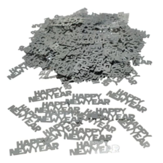 Happy New Year Konfetti Sølv