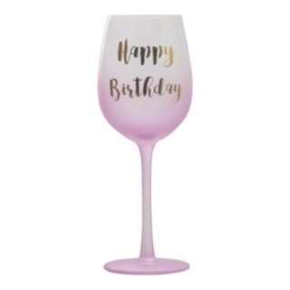 Happy Birthday Vinglas Lyserød