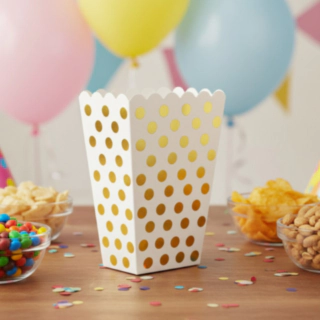 Popcornbægre Guld Polkaprikker