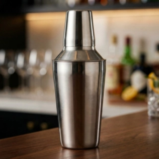 Tredelt Cocktailshaker Sølv Rustfri Stål