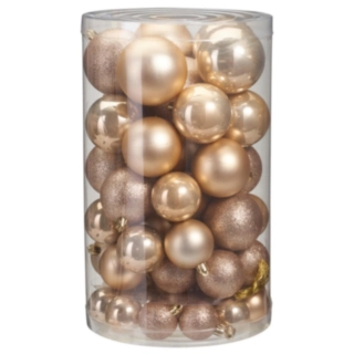 Matte & Shiny Julekugler Champagne/Guld