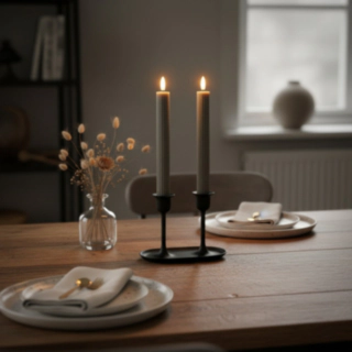 LED Vokslys Grå