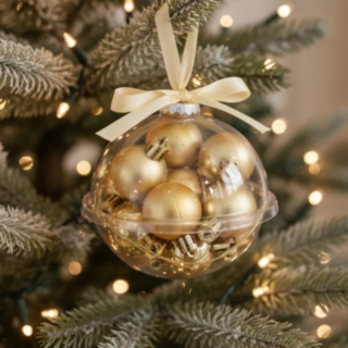 Mini Julekugler I Julekugle Guld