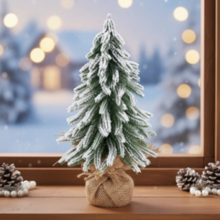Juletræ Grene Med Sne