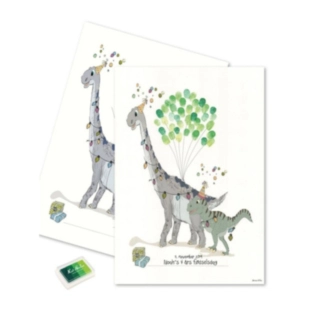 Dinosaur Fingeraftryk Plakat Grøn