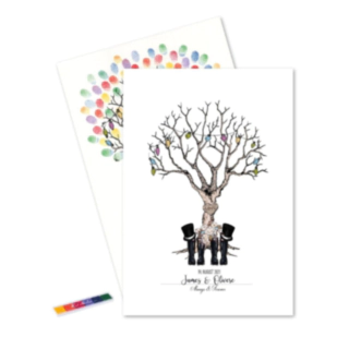 Bryllup Fingeraftryk Plakat Mr. & Mr.