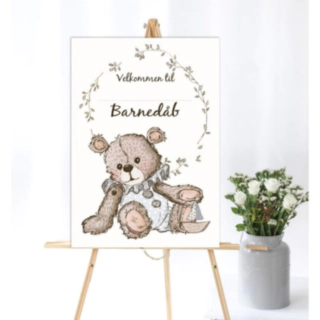 Barnedåb Velkomstplakat Lyseblå