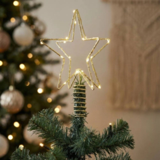 LED Juletræsstjerne Guld