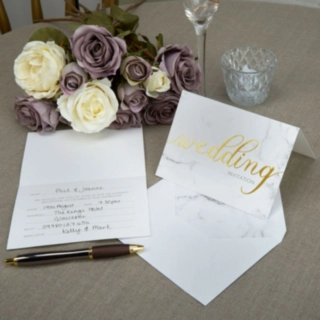 Receptions Bryllupsinvitationer Marmor