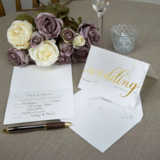 Receptions Bryllupsinvitationer Marmor