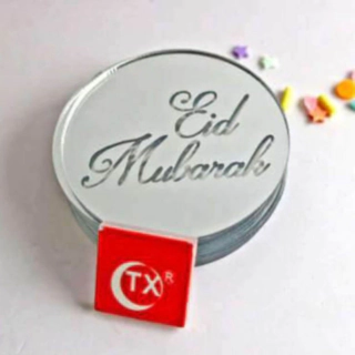 Eid Mubarak Runde Kagetoppe Sølv