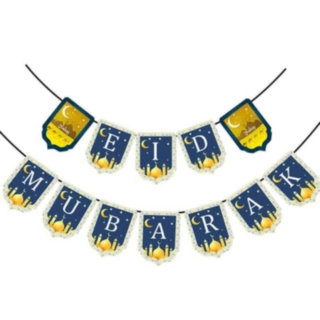 Eid Mubarak Guirlande Guld/Blå