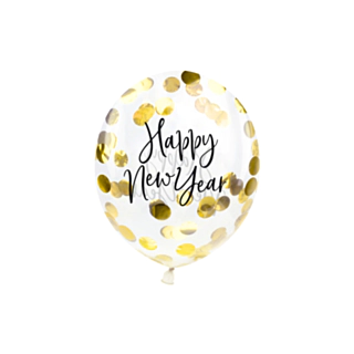 Happy New Year Konfetti Balloner Guld