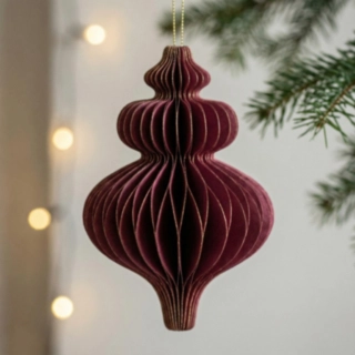 Julepynt Honeycomb Ornament Bordeaux