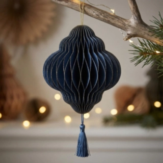 Julepynt Honeycomb Drop Navyblå