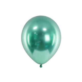 Metalliske Latexballoner Bottle Green