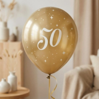 50 Års Balloner Guld