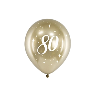 80 Års Balloner Guld