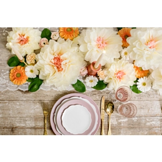 Papirsblomster Creme/Lyserød