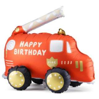 Brandbil Happy Birthday Folieballon