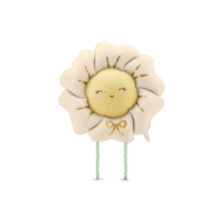 Gående Blomst Folieballon Lys Beige