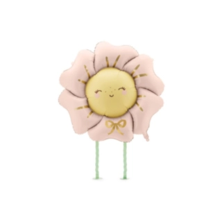 Gående Blomst Folieballon Lyserød