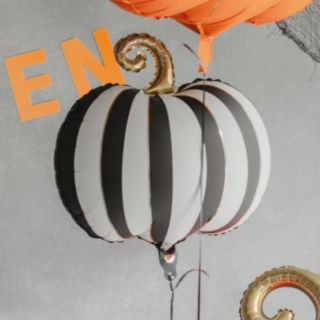 Græskar Folieballon Creme/Sort
