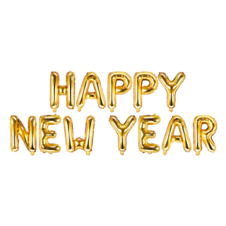 Happy New Year Folieballoner Guld