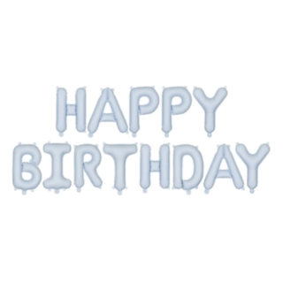 Happy Birthday Folieballoner Lyseblå