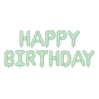 Happy Birthday Folieballoner Pastelgrøn