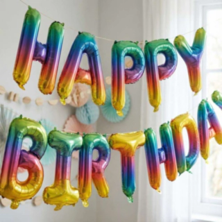 Happy Birthday Folieballoner Regnbue