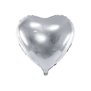 Hjerte Folieballon Sølv