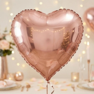 Hjerte Folieballon Rosaguld