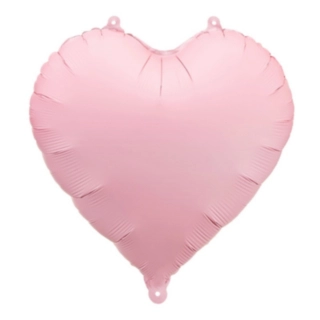 Hjerte Folieballon Mat Lyserød