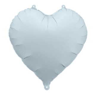 Hjerte Folieballon Mat Lyseblå