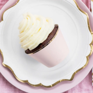 Guldkantet Cupcake Wrappers Lyserød