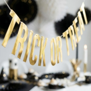 Trick or Treat Halloween Guirlande Guld