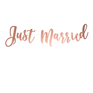 Just Married Guirlande Rosaguld