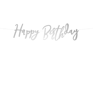 Happy Birthday Guirlande Sølv