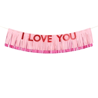I Love You Guirlande Lyserød