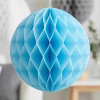 Honeycomb Papirskugle Lyseblå