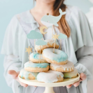 Hval Cupcaketoppere Lyseblå