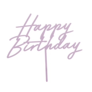 Happy Birthday Akryl Kagetopper Mat Lilla