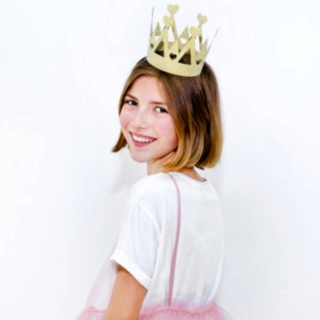 Prinsesse Festkrone Glitter Guld